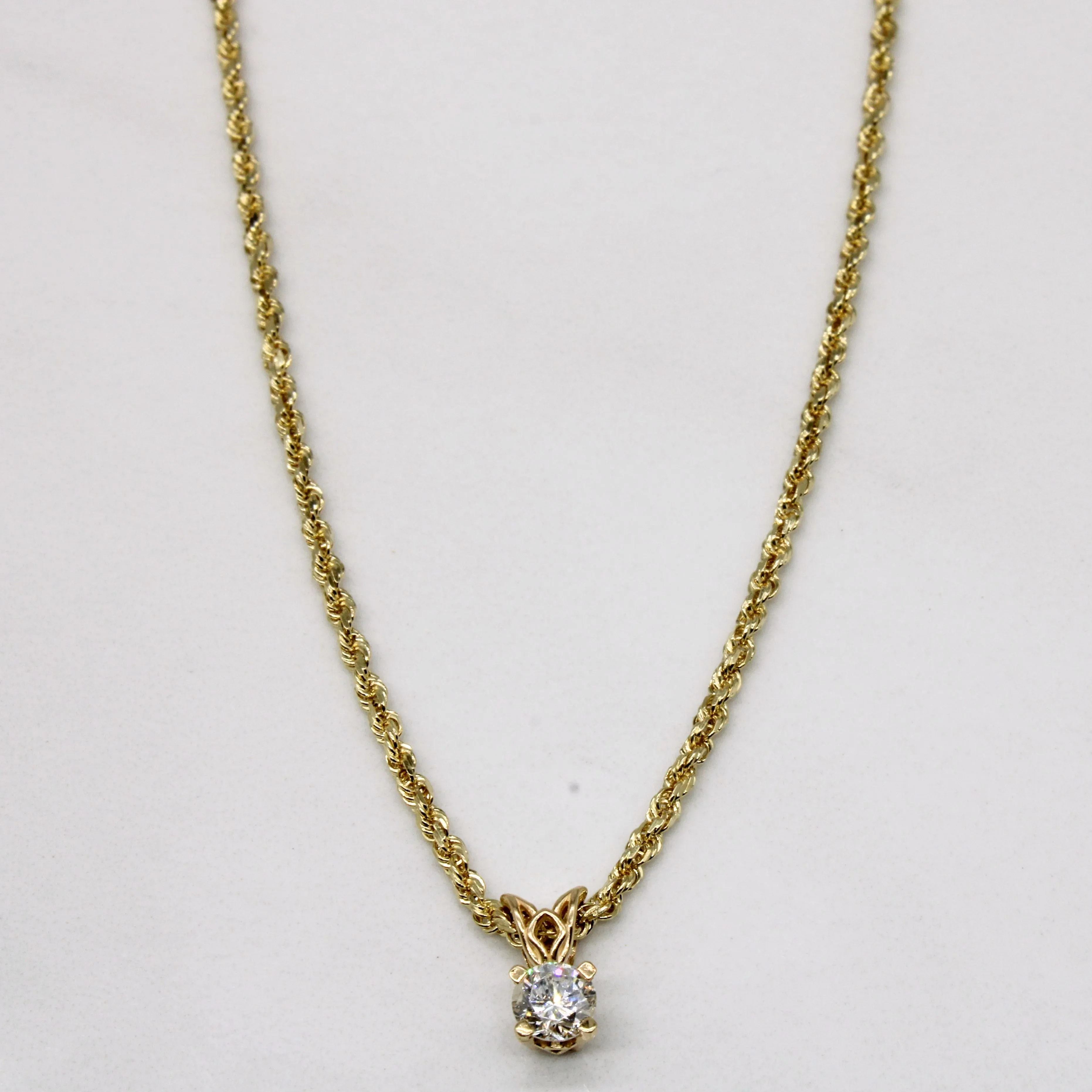 Diamond Pendant 14k Necklace | 0.22ct | 18" | Dazzling Detail Artistic Form