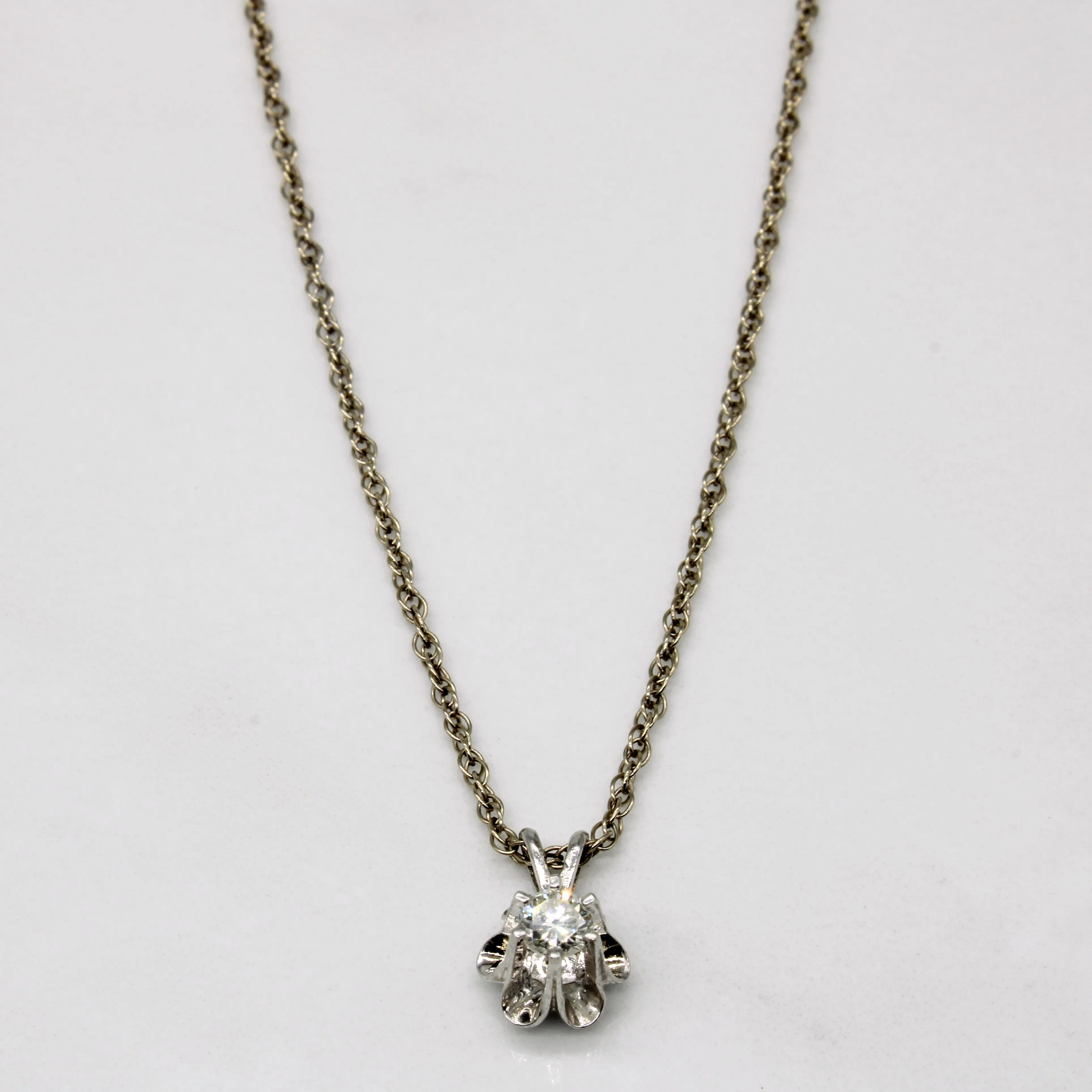 Minimal Edge Diamond Pendant & Necklace | 0.15ct | 16" |