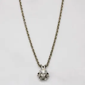 Minimal Edge Diamond Pendant & Necklace | 0.15ct | 16" |