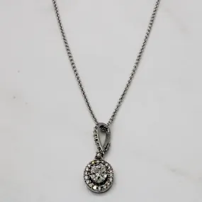 Diamond Pendant & Necklace | 0.86ctw | 16" | Precious Treasures Close Detail