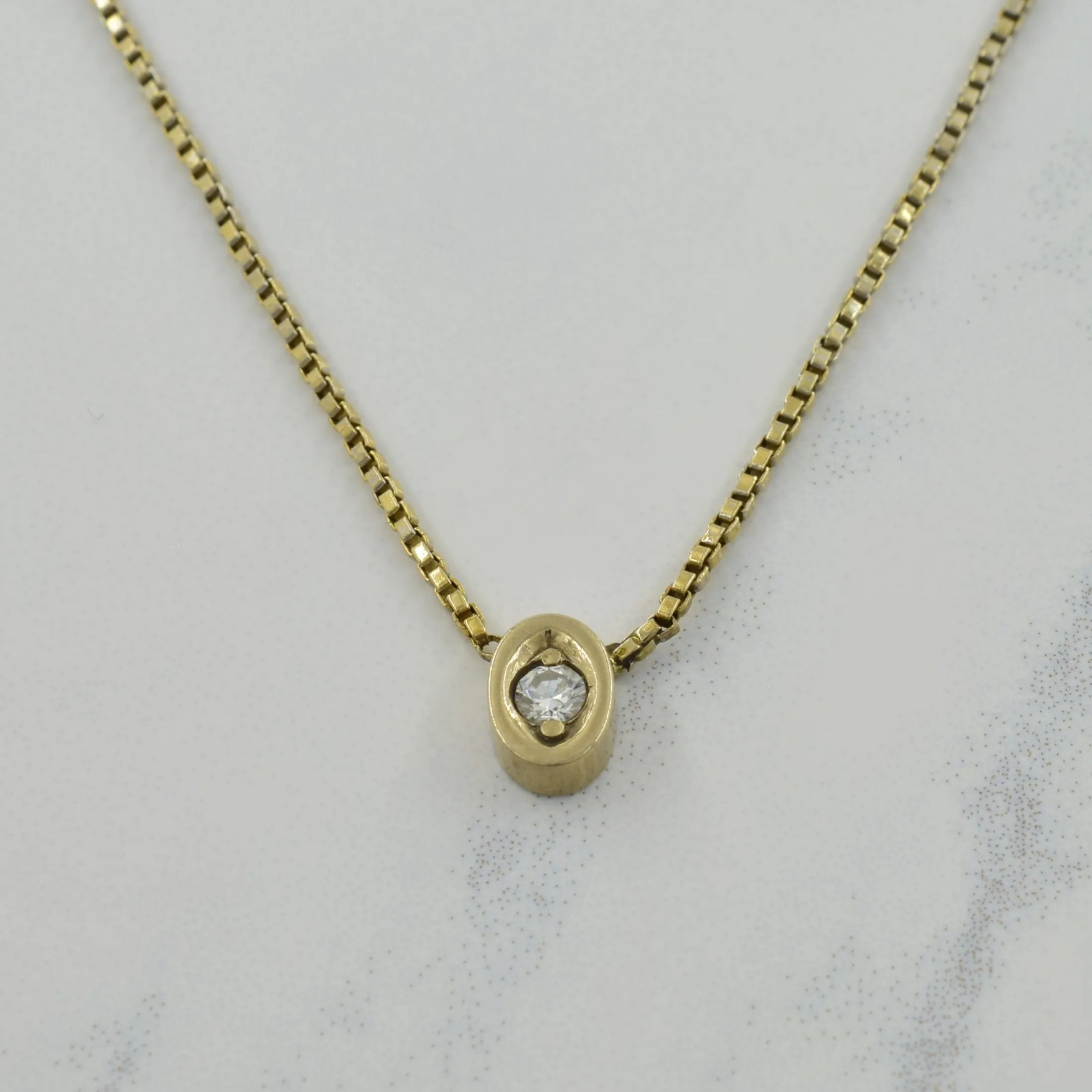 Smooth Glow Sculpted Feature Diamond Pendant Necklace | 0.05ct | 15.75" |