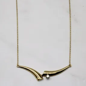 Diamond Plate Pendant Necklace | 0.11ct | 15" | Statement Touch Glamorous Gifts