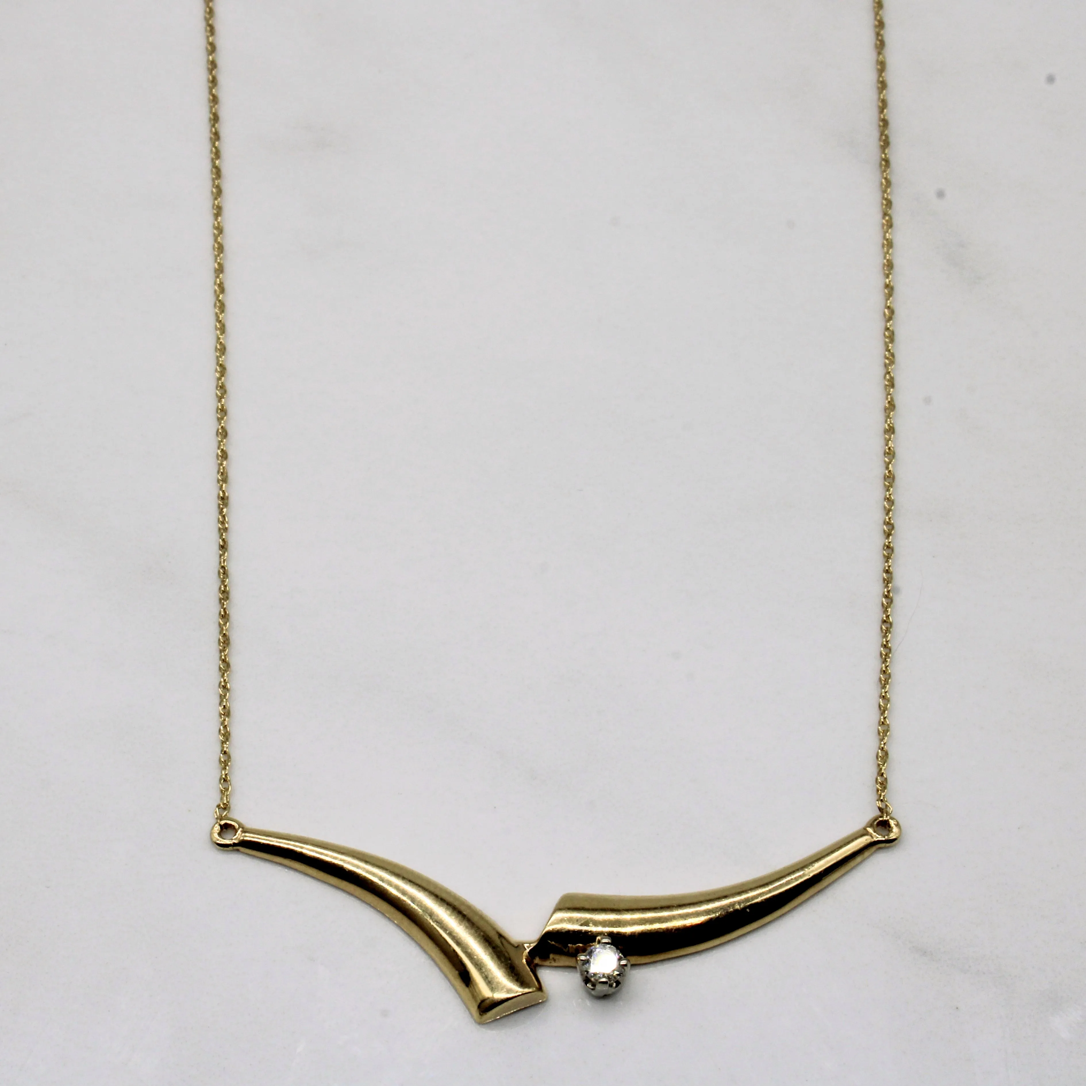 Diamond Plate Pendant Necklace | 0.11ct | 15" | Statement Touch Glamorous Gifts