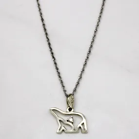 Inspired Feature Diamond Polar Bear Pendant & Necklace | 0.03ct | 18" |