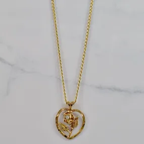 Crisp Look Elegant Pieces Diamond Rose Pendant and Necklace | 0.14 ct SZ 23" |