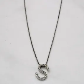 Exquisite Piece Diamond 'S' Initial Necklace | 0.08ctw | 16" |