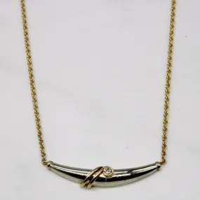 Diamond Scoop Pendant Necklace | 0.04ct | 17" | Statement Vibe Stylish Fashion