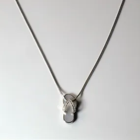 Exquisite Jewelry Diamond Slipper Necklace | 0.09ctw | 16"|