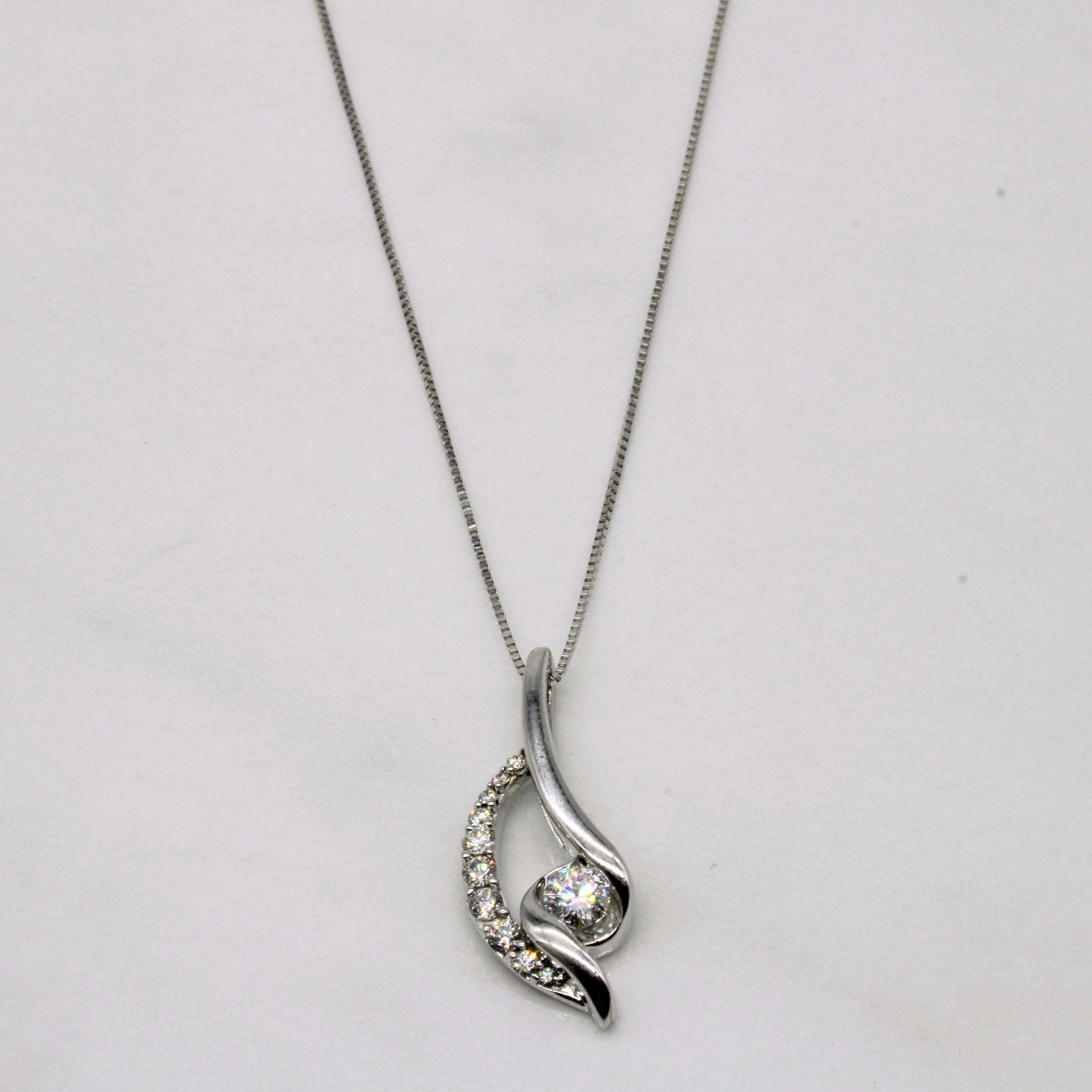 Diamond Swirl Necklace | 0.30ctw | 19" | Premium Craft