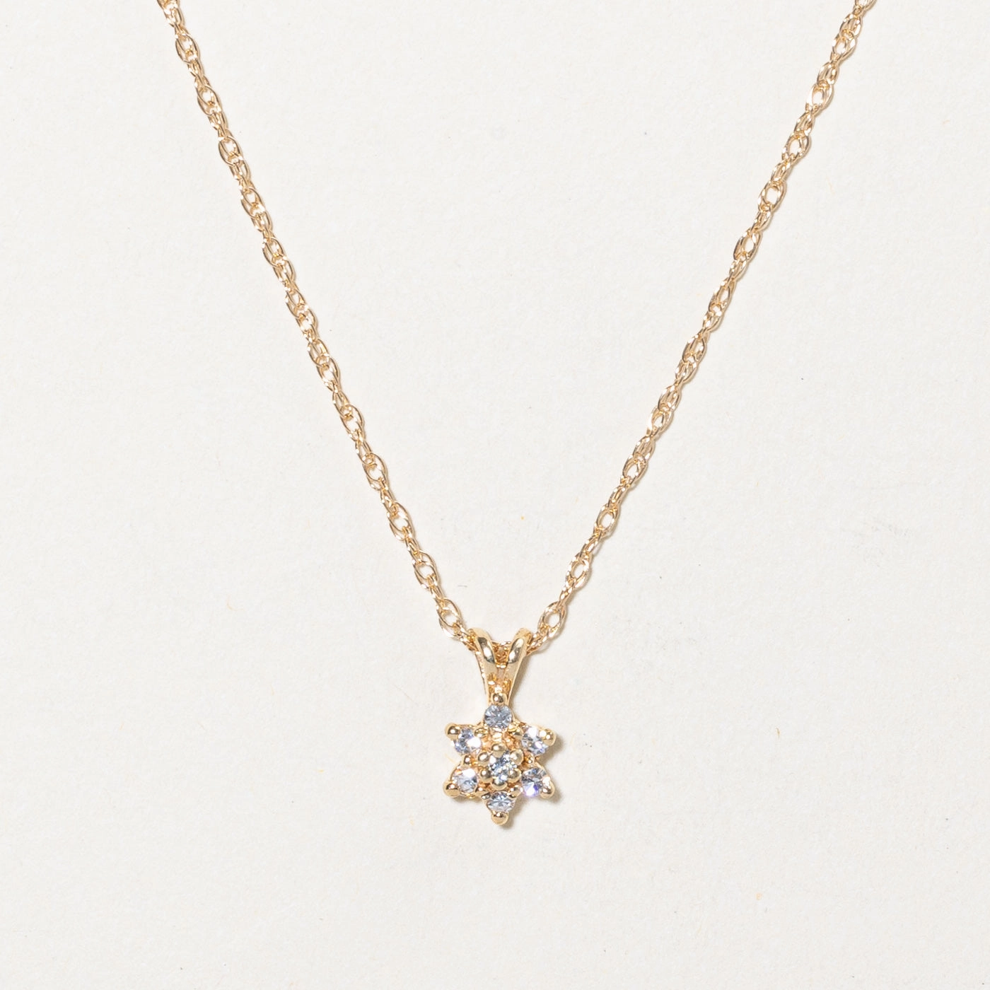 Elegant Pop Diamond Flower Pendant Necklace | 0.11ctw | 16" |