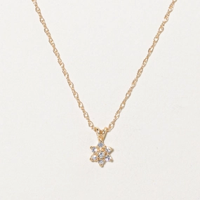 Elegant Pop Diamond Flower Pendant Necklace | 0.11ctw | 16" |