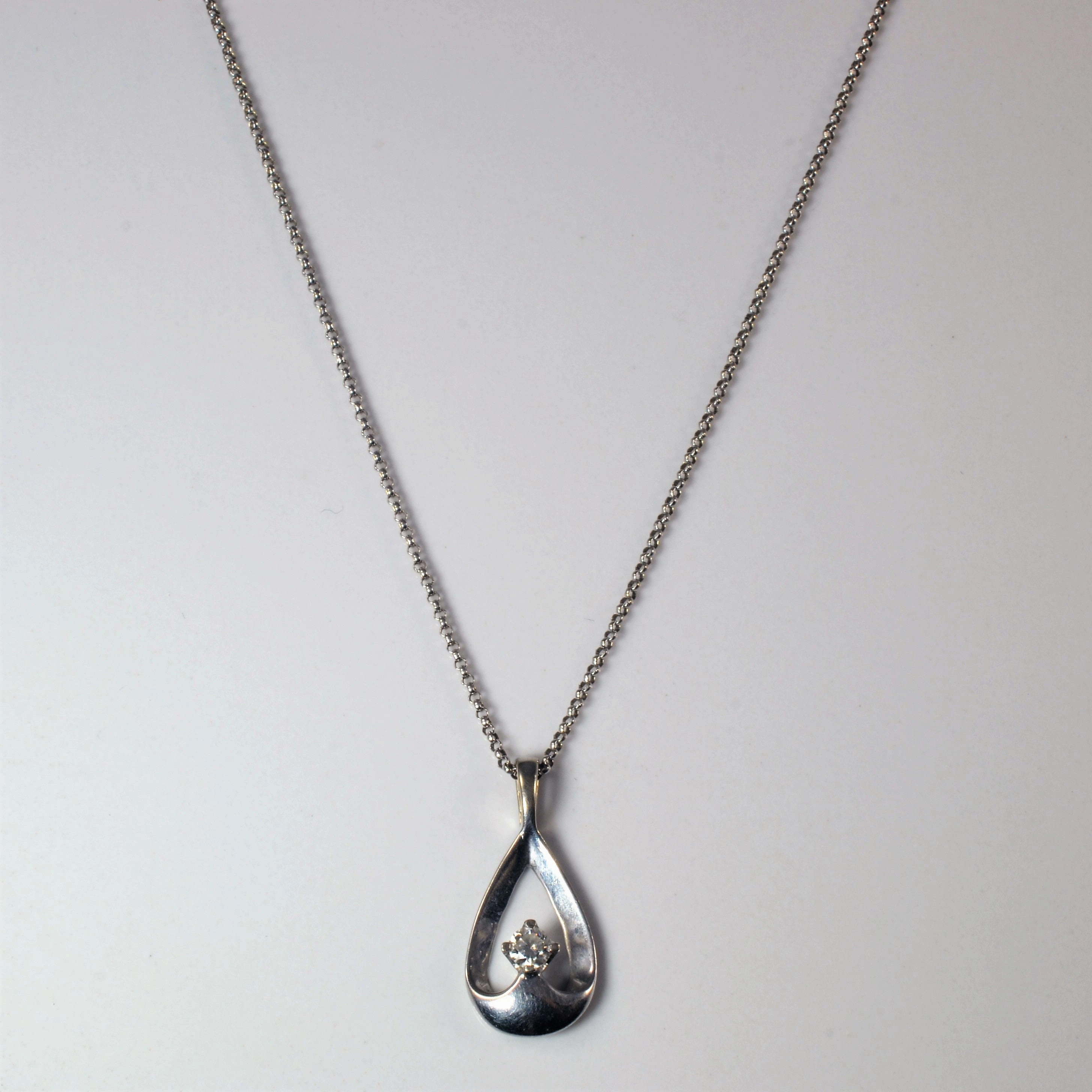 Glam Vibe Diamond Tear Drop Necklace | 0.12ct | 16" |