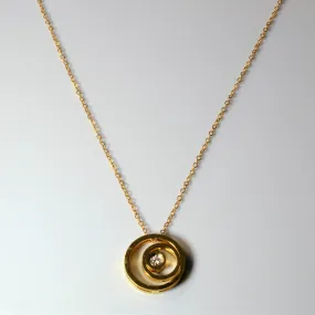 Swirling Circle Diamond Necklace | 0.05ct | 16" | Stylish Style Glamorous Gifts