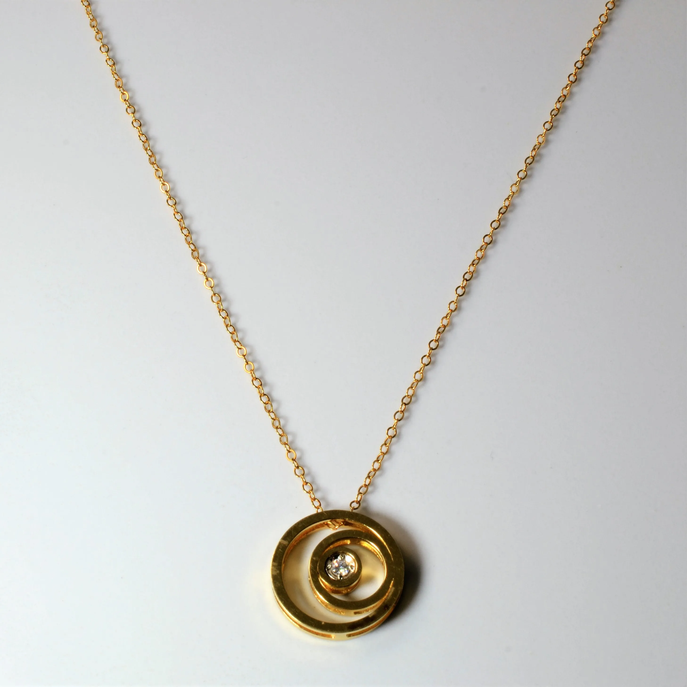 Swirling Circle Diamond Necklace | 0.05ct | 16" | Stylish Style Glamorous Gifts