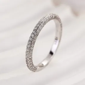 Louily Unique Three Sided Stone Women's Wedding Band Stylish Detail