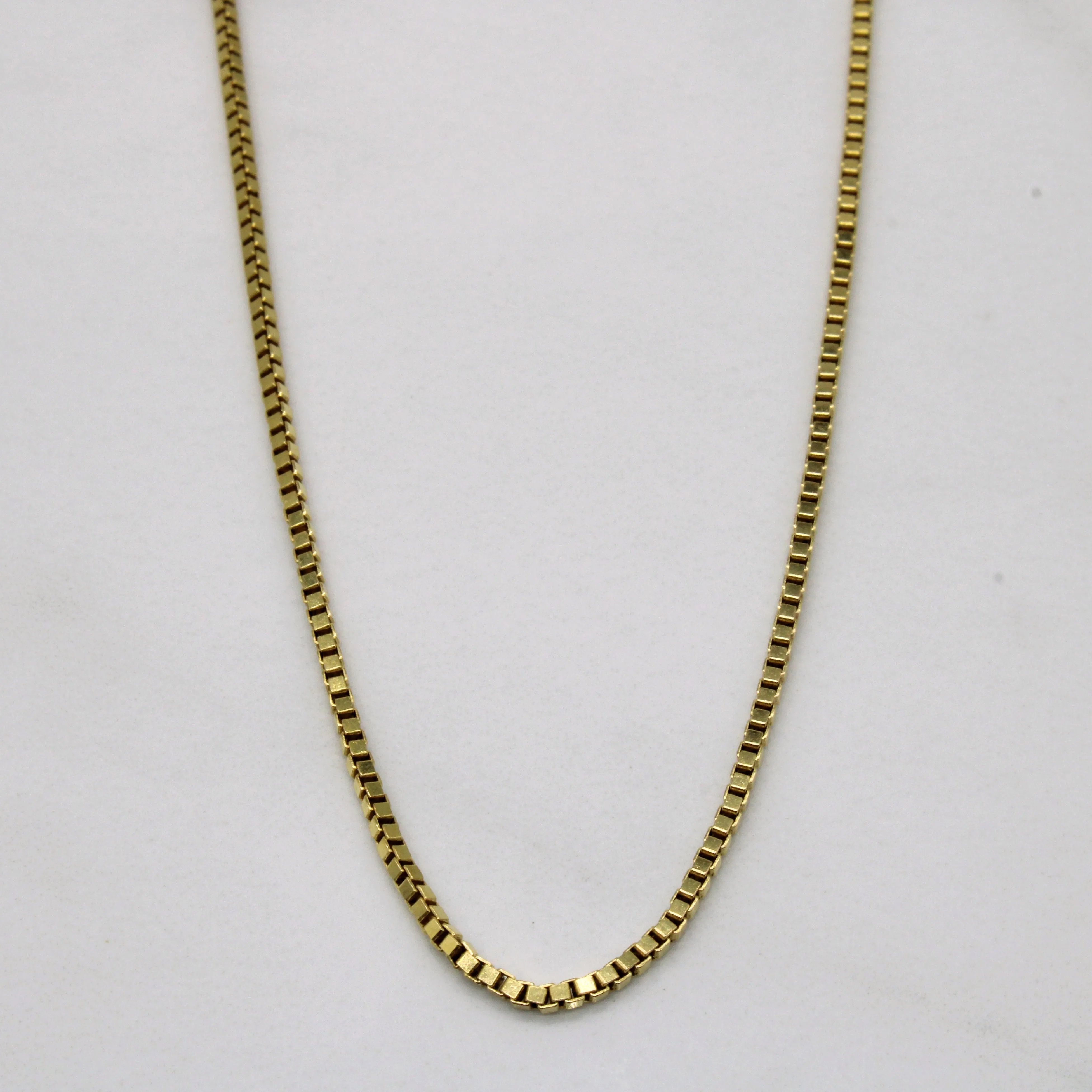 14k Yellow Gold Box Chain | 16" | Timeless Craft Design