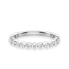 Round Cut Shared Prong Moissanite Half Eternity Band Beautiful Sign Everyday Vibe