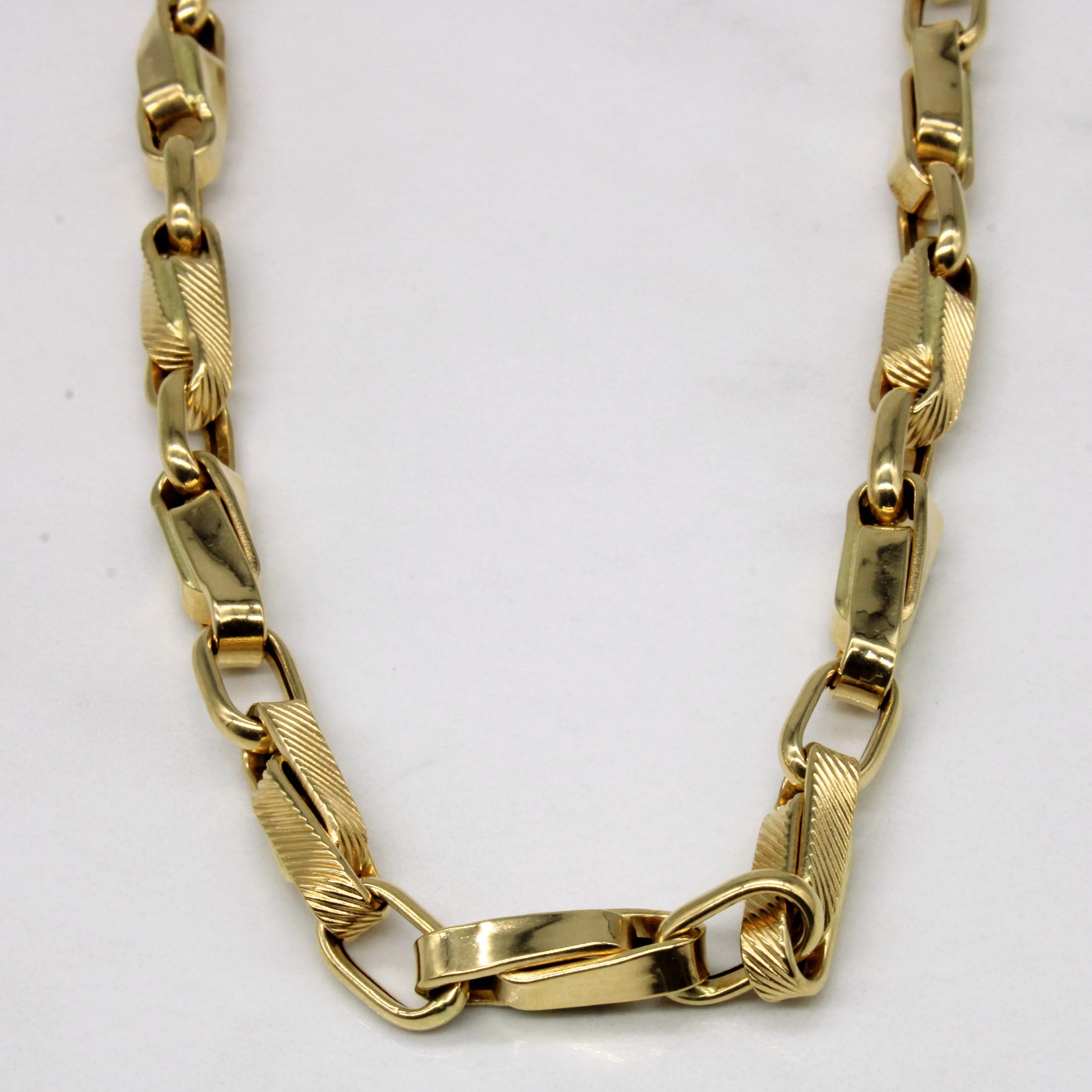 Soft Shadow Handcrafted Accent 18k Yellow Gold Chain | 16" |