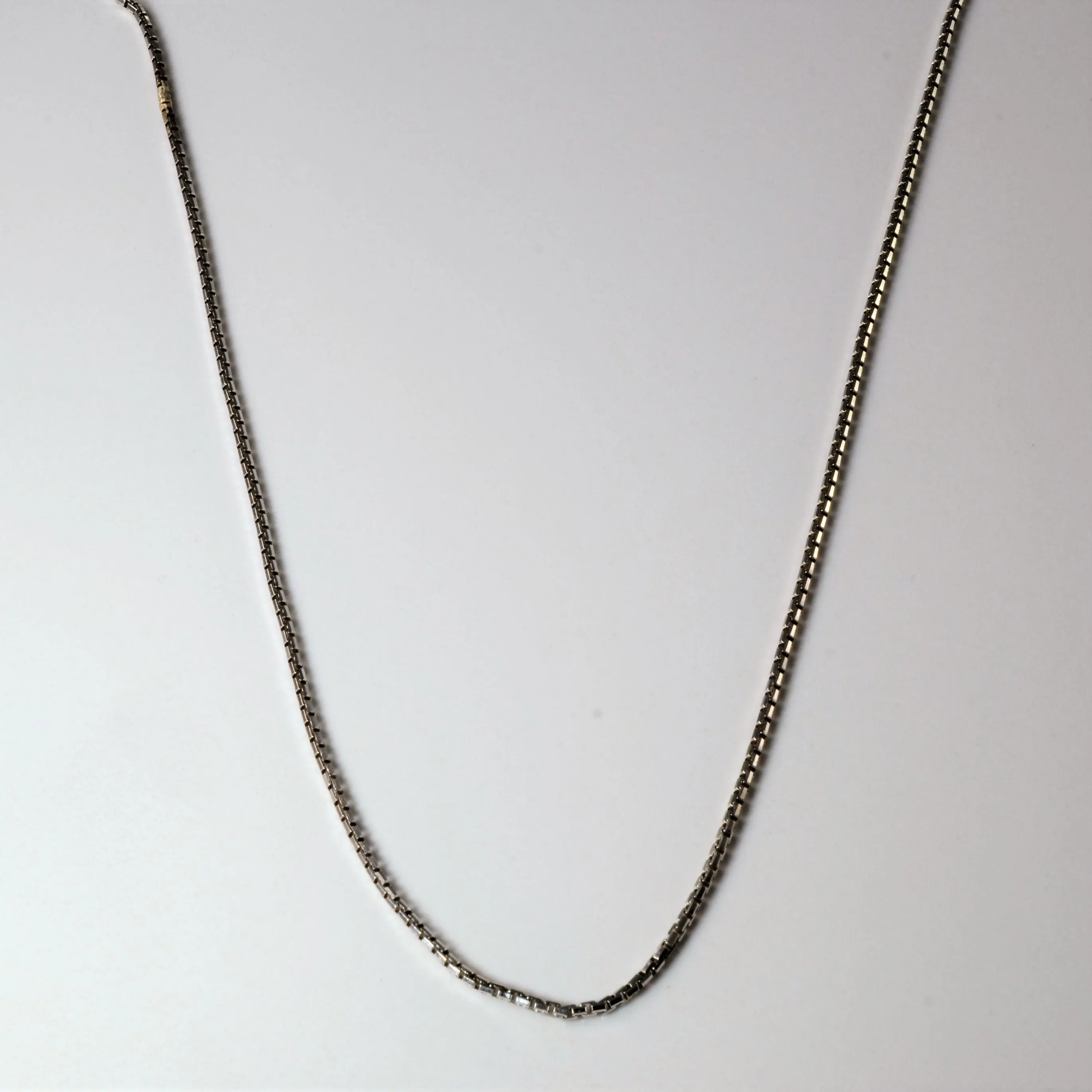 8k White Gold Box Chain | 18" | Stunning Detail Opulent Accent