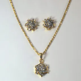 Cluster Diamond Necklace & Earring Set | 2.49ctw | 18" | Signature Charm