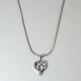 Double Diamond Heart Necklace | 0.015ctw | 17" | Vibrant Jewelry Shine