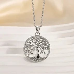 Louily Moissanite Creative Tree of Life Necklace Romantic Mood