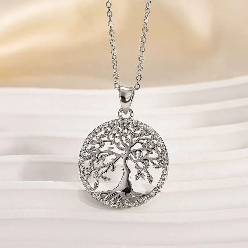 Louily Moissanite Creative Tree of Life Necklace Romantic Mood