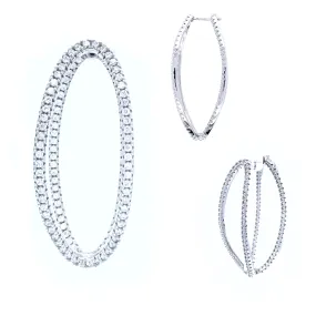 Dainty Adornment Sterling Silver Double Oval Earrings