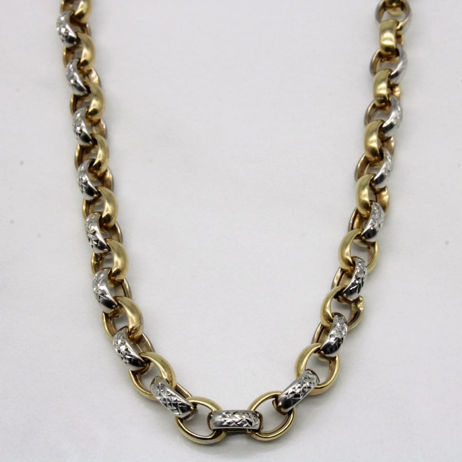 10k Two Tone Gold Circle Link Chain | 21" | Timeless Touch