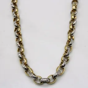 10k Two Tone Gold Circle Link Chain | 21" | Timeless Touch