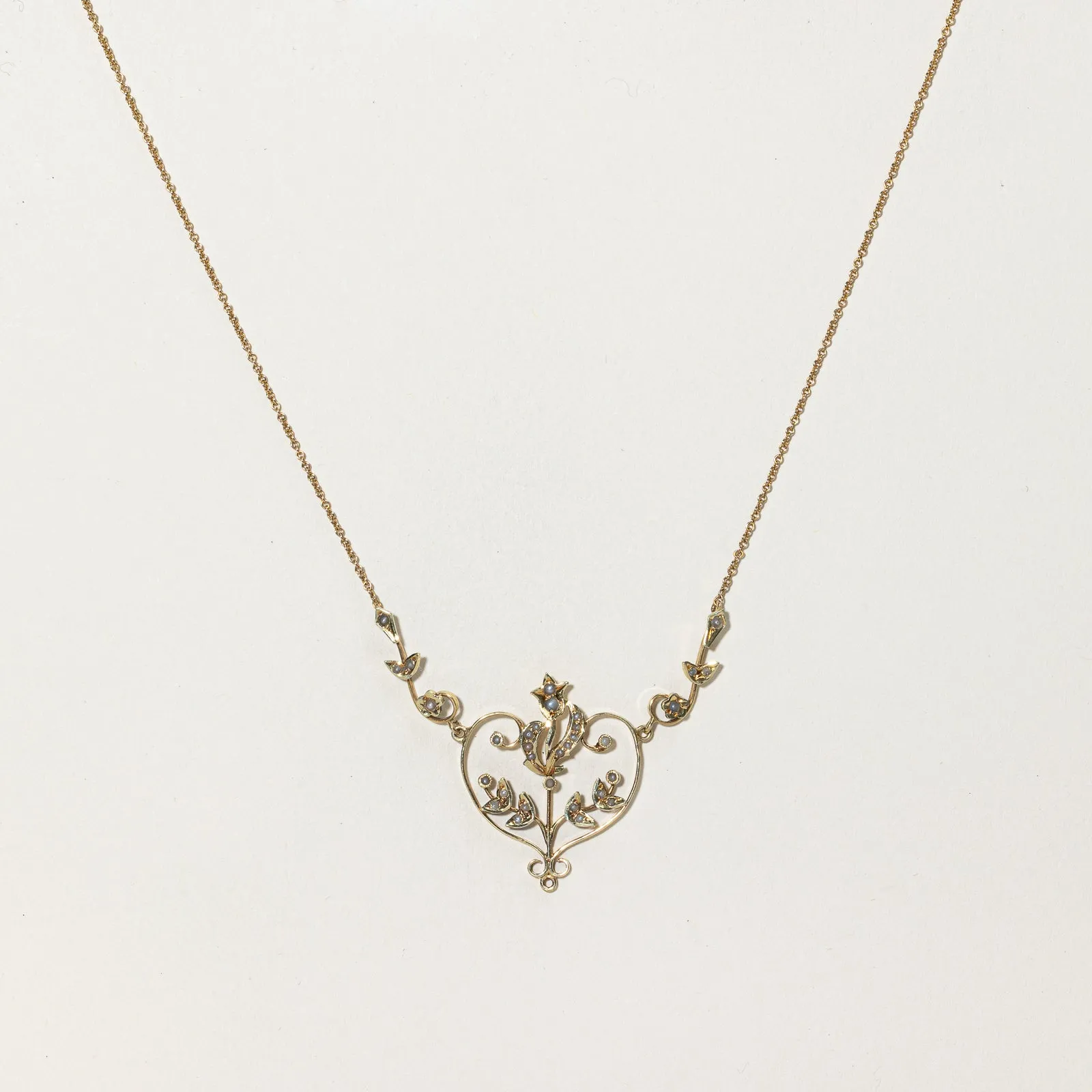 Edwardian Seed Pearl Necklace | 16" | Unique Accessory Subtle Charm