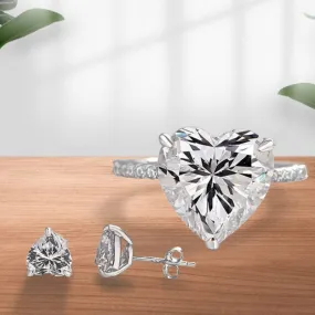 Louily Lovely Heart Cut 2PC Jewelry Set Luxury Feel