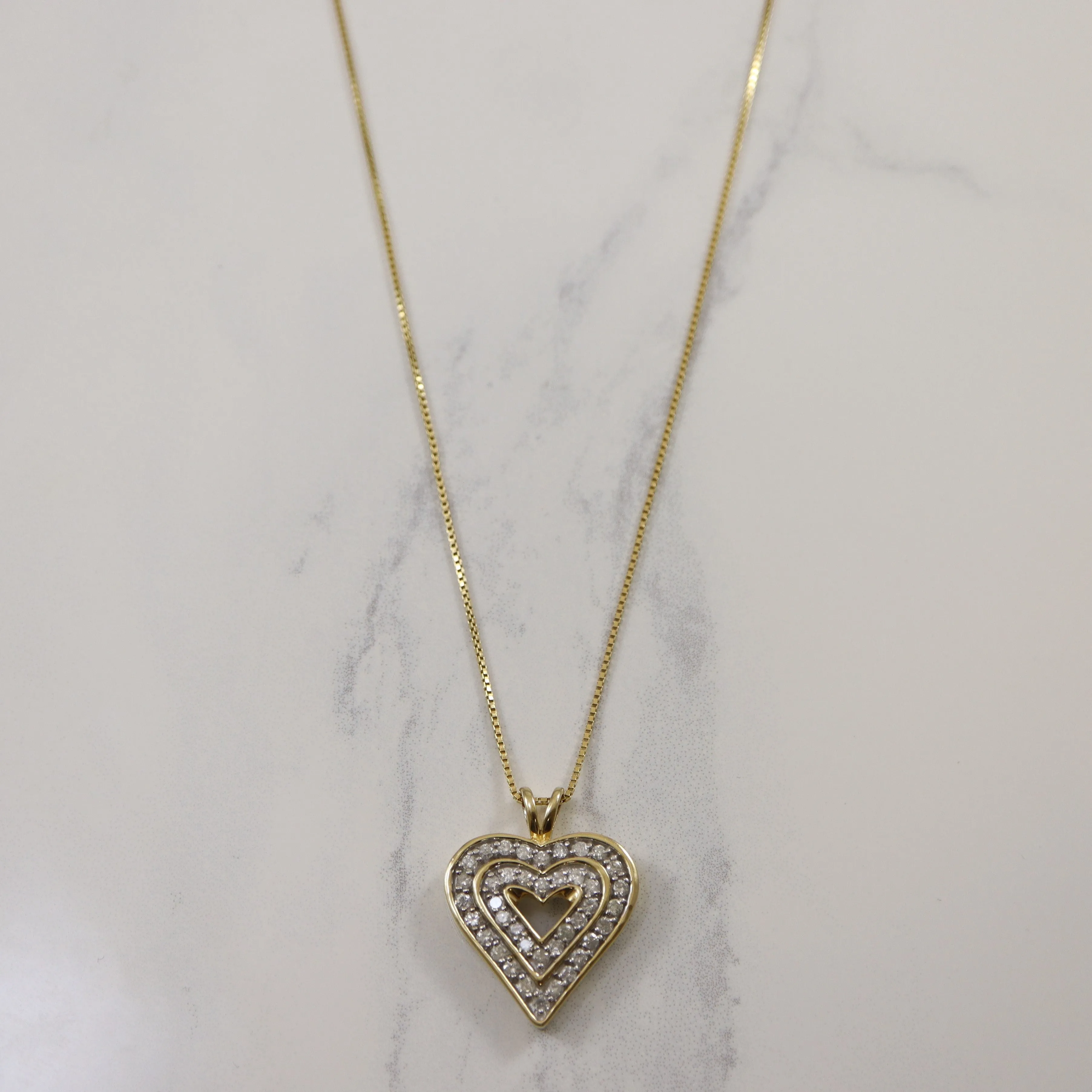 Shine And Style Cool Chic Channel Set Diamond Heart Necklace | 0.70ctw | 34" |