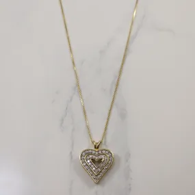 Shine And Style Cool Chic Channel Set Diamond Heart Necklace | 0.70ctw | 34" |