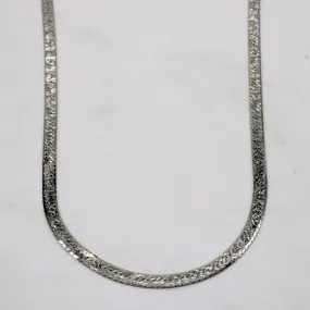 10k Reversible Nugget Detailed Herringbone Chain | 18" | Luxury Ready Subtle Glamour