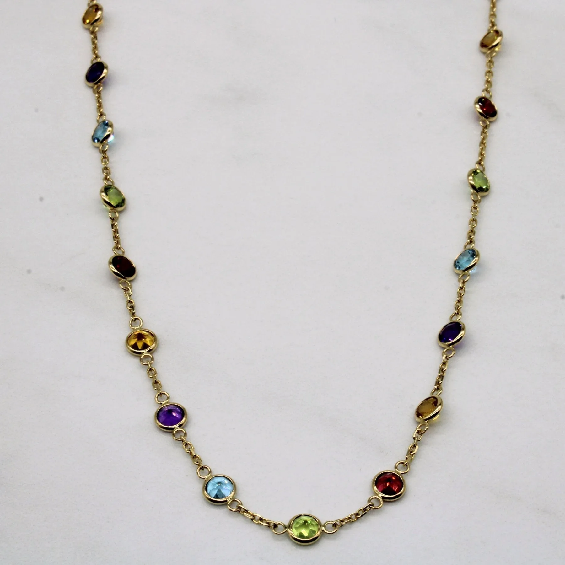 Beautiful finish 'Effy' Multi Gem Necklace | 9.00ctw | 18" |