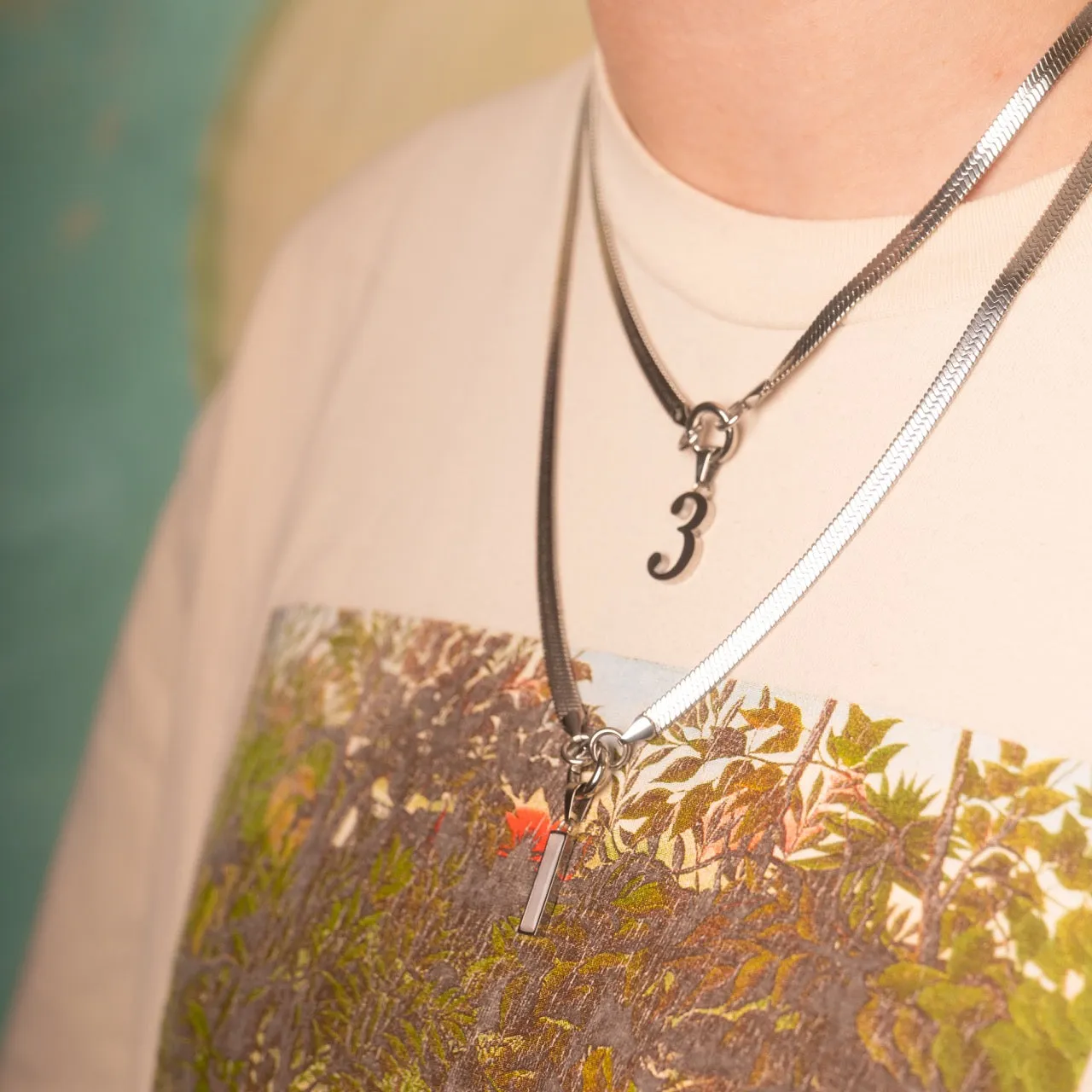 Gift Accessory Group Item Numbers Necklace Charm 2-Pack (Silver)