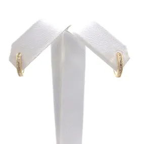 Delicate Finish Decorative Adornment 14K Gold Hoop Earrings