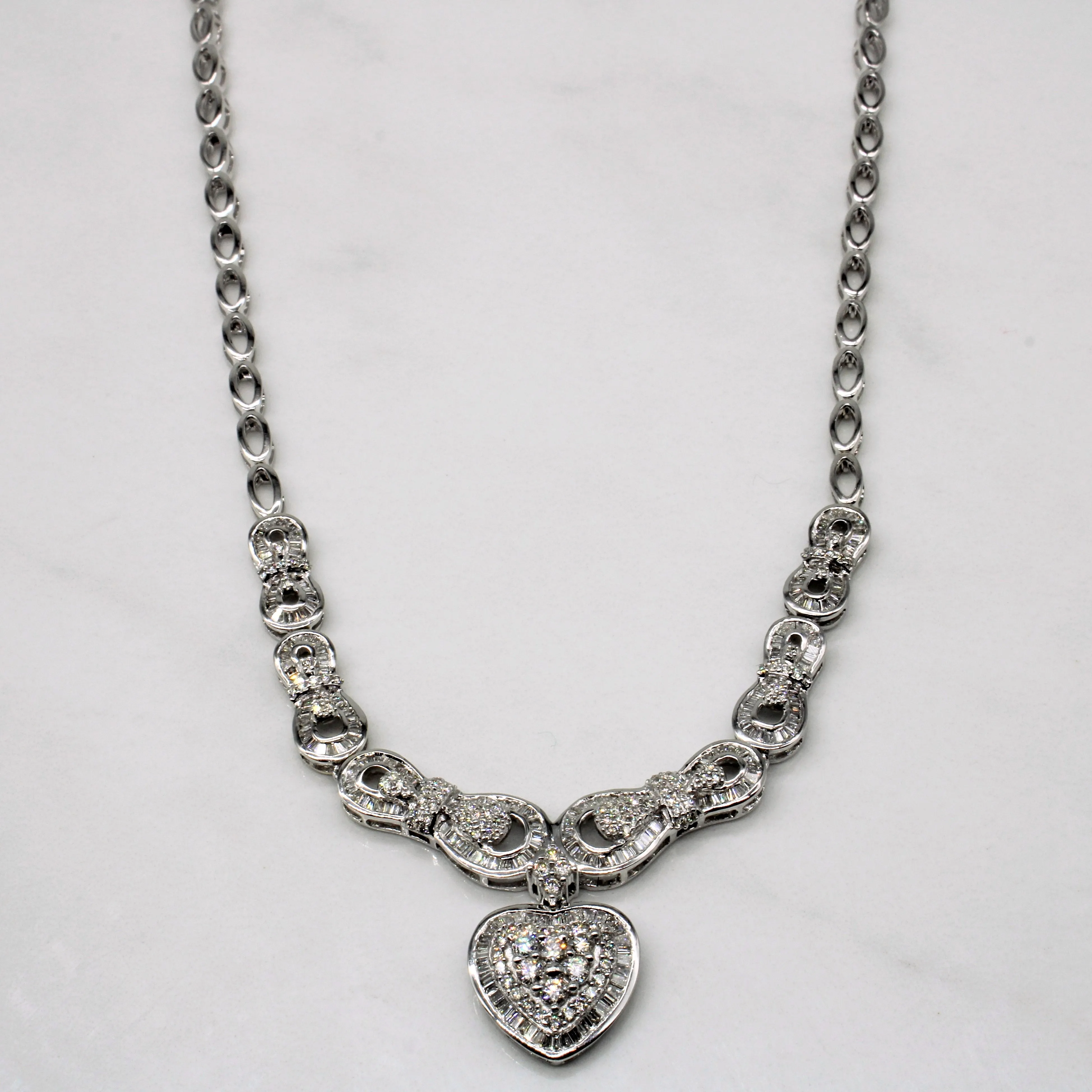 Diamond Heart Pendant Necklace | 2.75ctw | 17" | Trend Setter
