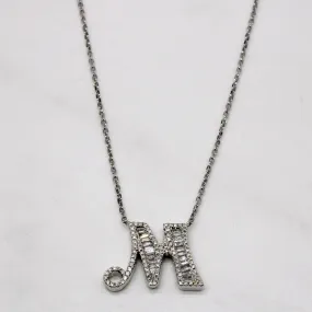 Diamond 'M' Initial Pendant Necklace | 0.50ctw | 18" | Model Fit Iconic Appeal