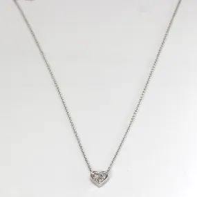 Soft Reflection 'Tiffany & Co' Diamond Heart Platinum Necklace | 0.14ct | 16" |