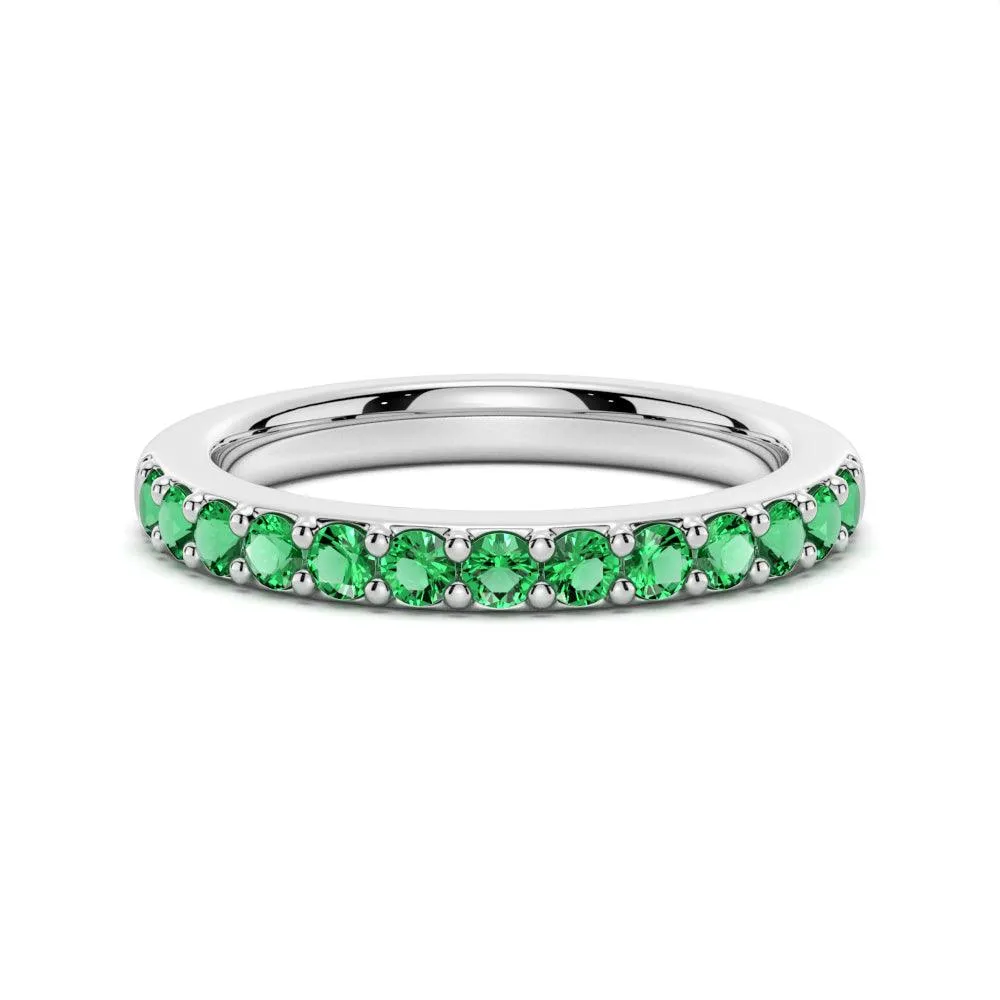 Pav?? Emerald Half Eternity Ring Comfy Style Branded Symbol