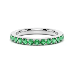 Pav?? Emerald Half Eternity Ring Modern Mark