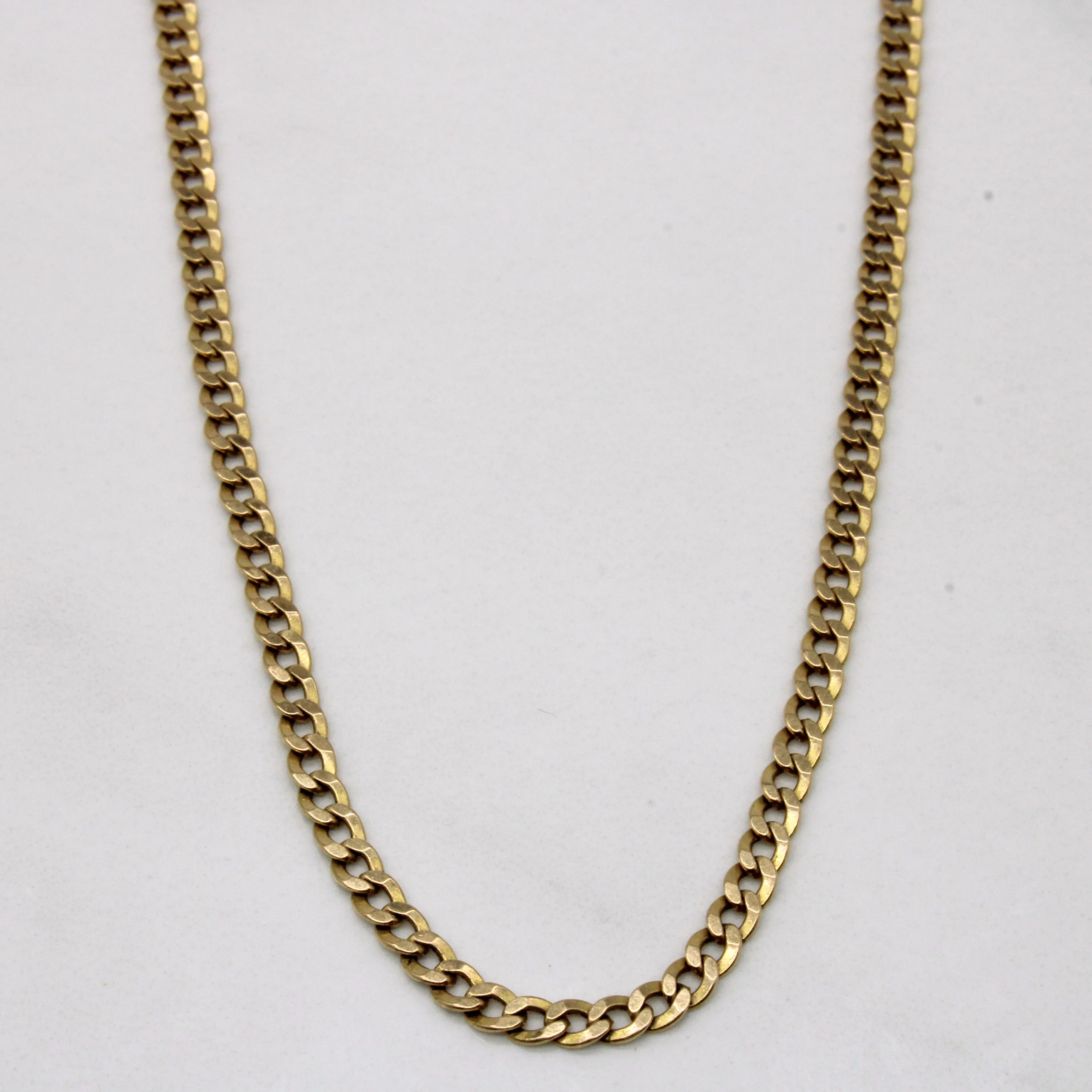 14k Yellow Gold Curb Link Chain | 21" | Masculine Bold Charming Edge