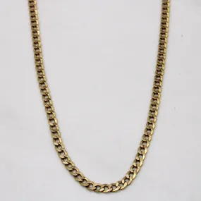 14k Yellow Gold Curb Link Chain | 21" | Masculine Bold Charming Edge