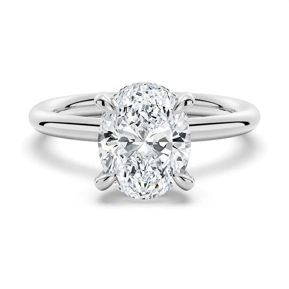 Oval Solitaire Moissanite Engagement Ring Robust Build