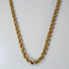 Beauty Fit 10k Yellow Gold Rope Chain | 32"|