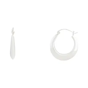 Timeless Jewelry Shiny Pieces Sterling Silver Flat Edge Hoop