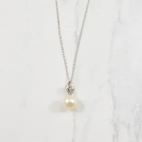 Pearl & Diamond Necklace | 0.01ct, 2.20ct | 16" | festival look Modern Glow