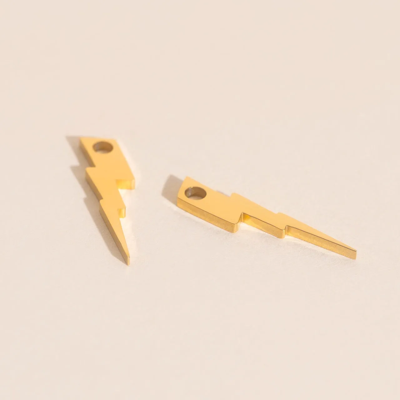 Lightning Bolt Huggie Hoop Charms Oval Piece Beautiful Product